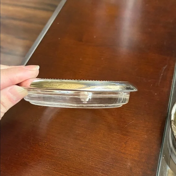 EUC! Vintage! Elegant Silver-plate and Cut Glass Coaster Set. - Picture 7 of 11